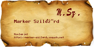 Marker Szilárd névjegykártya